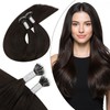 Ugeat Nano Bead Hair Extensions Human Hair Brown 24 inch