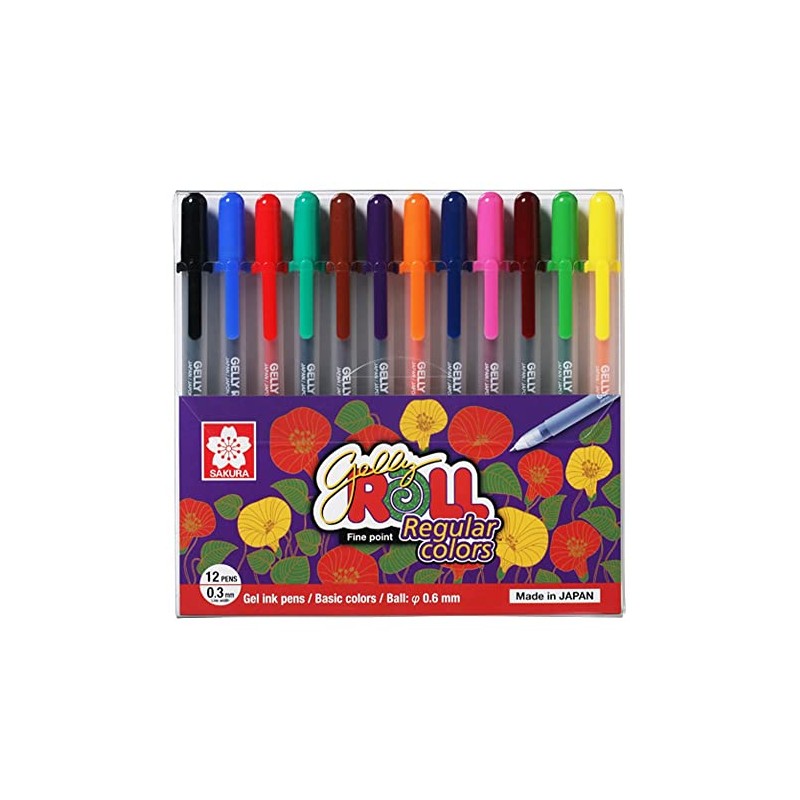 Sakura Set Gelly Roll con 12 Plumas de Gel Colores