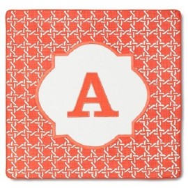 Threshold Monogram Throw Pillow Cover   18" x 18"   Coral  "A"