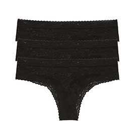 Natori Women Escape Thong 3-Pack (Black, Large)