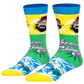 Odd Sox, Men's Funny Novelty Socks, Cheech & Chong Mash Up Crew, Large Adult