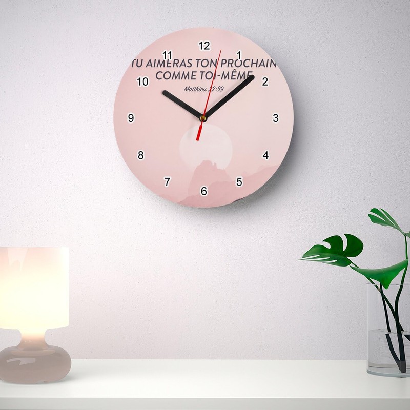 Fabulous Glass Wall Clock - You Love Your Neighbor As