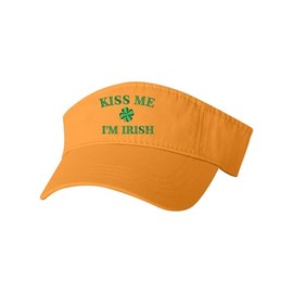 One Size Gold Visor Kiss Me I'm Irish Embroidered Visor Dad Hat