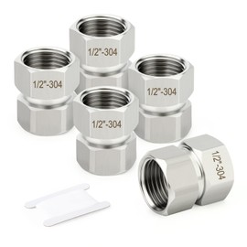 TAISHER 5PCS 304 Stainless Steel Flexible Movable Connector, 1/2" NPT Female for Sprayer, 38MM Length, Angled Valve, Shower Arm
