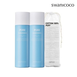 Swanicoco 스와니코코 포어 클리어런스 100ml 2개 + 화장솜 100매 Swanicoco Pore Clear 100ml 2pcs + 100 Cotton Pads