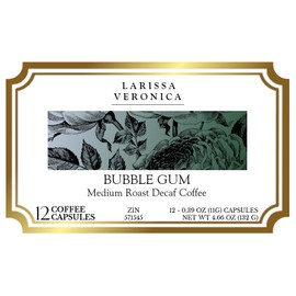 Bubble Gum Medium Roast Decaf Coffee (Single Serve K-Cup Pods) (Gourmet, Naturally Flavored, Whole Coffee Beans) (12 pods, ZIN: 571545)