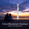 925 Sterling Silver Cross Moonstone Necklace,Elegant Cross Pendant Necklace for