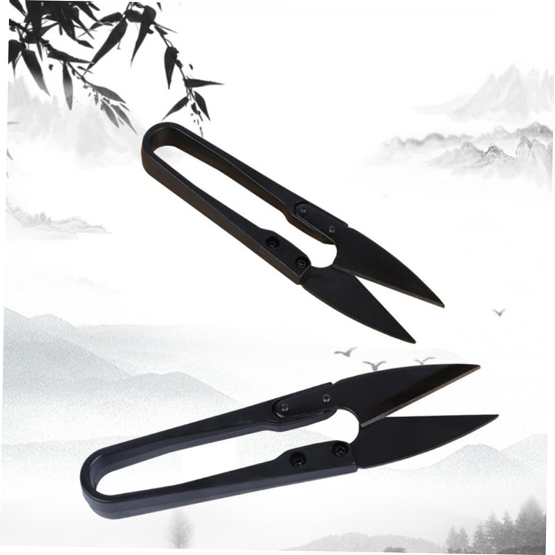 LALAFINA 3sets Embroidery Scissors Set U-shape Sewing Scissors Fabric Thread