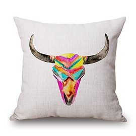 MyMassagePillow- Pressure Activated Massage Pillow for Back, Neck, Feet, & More - Stylish & Durable Neck and Back Massager & Sciatica Pillow - 13in x 13in - Machine Washable Cover (Neon Skull)