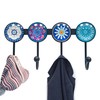 Banllis Coat Rack Wall Mounted with 4 Hooks, Round Blue