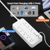 7.6M Plana Extension Electrica, Regleta Multicontacto con Protector de Sobretensión,