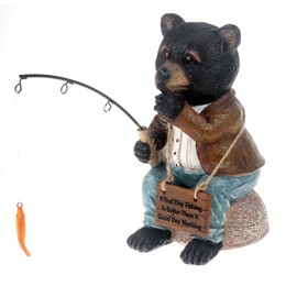 Bernie The Bear 20 cm Resin Garden Fishing/Pond Ornament
