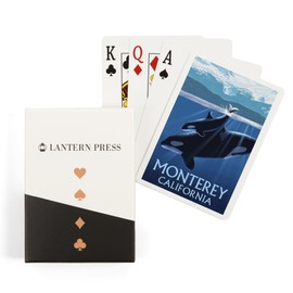 Lantern Press Monterey, California Orca and Calf (Mountains) (52 Playing Cards, Poker Size Card Deck with Jokers)