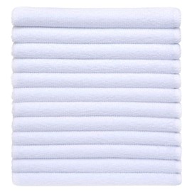 MYLSMPLE Microfiber Cleaning Cloths Lint Free Microfiber Dish Cloths Kitchen Towels Cloths Washcloths (12 Pack 12Inchx12Inch White)