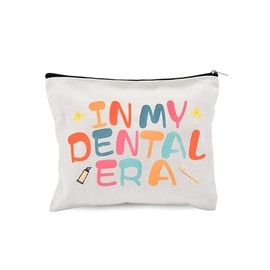 yaozeio Dental Assistant Accessories Makeup Bag Dentist Christmas Birthday Gifts for Hygienist Cosmetic Storage Bags for Dentists Thank You Gift Toiletry Zipper Pouch In My Dental Era Bag