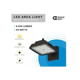 Commercial Electric 8500 Lumens LED Area Light - Dusk to Dawn - Dark Bronze