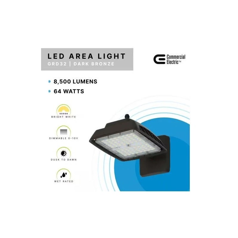 Commercial Electric 8500 Lumens LED Area Light - Dusk to