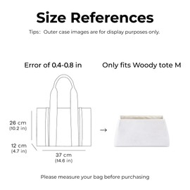 FANJI Project Tote Bag Organizer Insert for Chloe Woody Tote Handbag,Custom Fit Inside Premium Craie Lightweight WaterResistant Purse Insert with Cup Holder Accessories