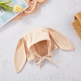 Newbron Baby Bunny Bonnet Hat Boys Girls Hospital Hat Head Cap with Rabbit Ears for Infant&Toddler (Cotton Bunny Ear Hat-Oatmeal,0-6 Months)