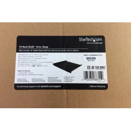StarTech 1U 16" Deep Supports Up to 44lbs Server Rack Shelf CABSHELF116 - NEW **