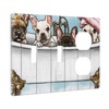 Rustic Funny Dog Country Wood 3 Gang Light Switch Cover