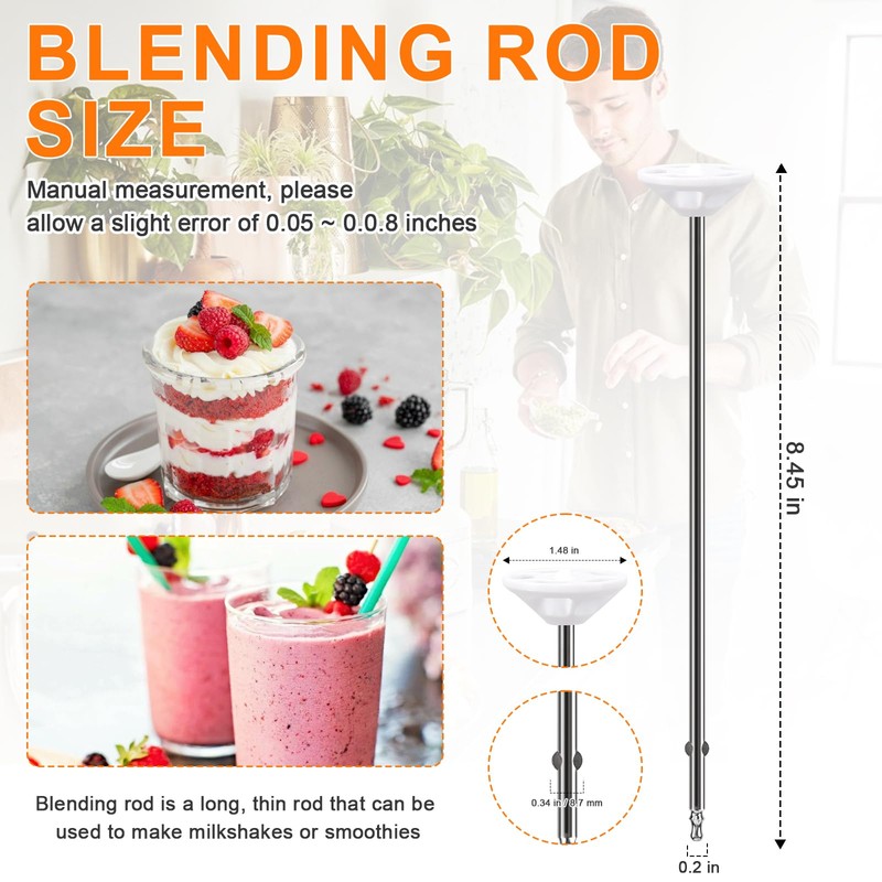 Dough Hooks and Blending Rod Replacement for Cuisinart Hand Mixers