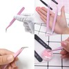 ZXfad 2pcs Eyelash Extension Tweezers, Straight and Curved Tips, Stainless