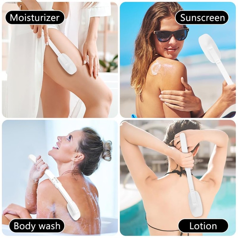 Lotion Applicator for Back, Foldable Back Cream Applicator, Detachable Long