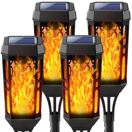Joltix Joltix solar lamps for outdoor gardens, solar lights with realistic flame effect, 4 pieces of solar torches garden lighting, IP65 waterproof garden torches for outdoors, backyards, lawn lighting