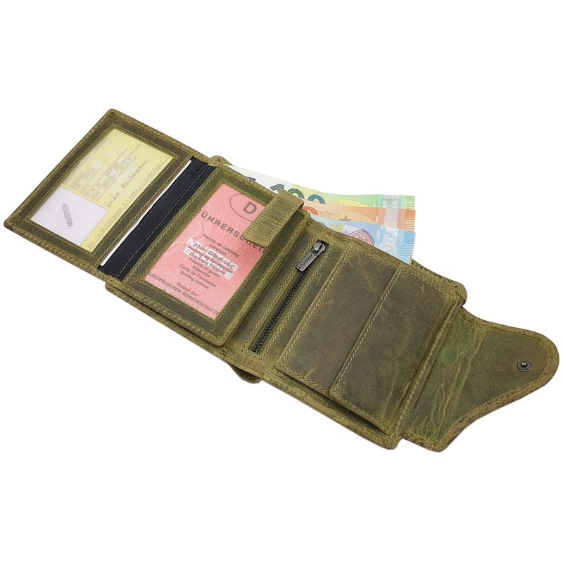 myledershop Full Cowhide Leather Women's Portrait Format Wallet / Purse