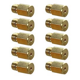 MENSI Calentador de agua para tubo de gas natural de propano Lpg, piezas de quemador de latón, boquillas de chorro de latón, 10 unidades por paquete (M6 x 0.75/1.4 mm (natural))