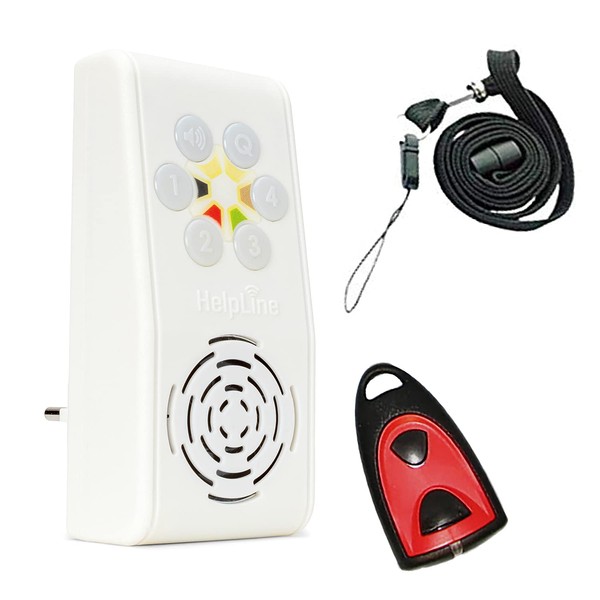 HelpLine 230: Home Emergency Call with Emergency Call Transmitters for Home Care, Care Call Set with Collar Transmitter