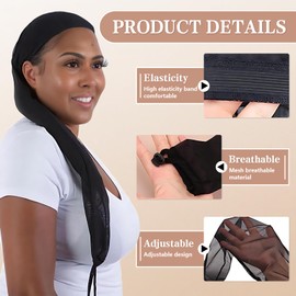 Hairweave Sleeve for Locs, Extra Long Wig Breathable Stretchy with Elastic for Bun Hair, Weave Sleeve for Braids with Elastic Band for Dreadlocks