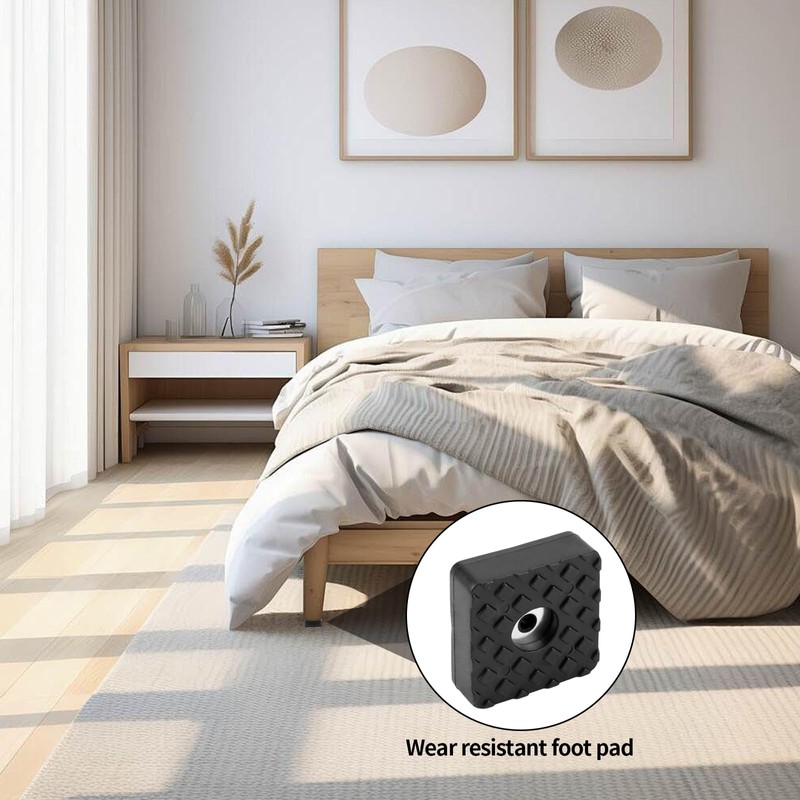 Pack of 20 Square Rubber Feet, Screwable, 30 x 30