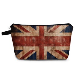 YULUENZE UK Flag Gift National Flag Makeup Bag Cute Small Organizer Bag with Zipper Britain Cosmetic Bag Birthday Gifts for Women Friends