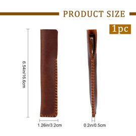 GORGECRAFT Handmade Leather Pen Case Double Pen Bag Holder Organizer Protective Case Fountain Pen Pencils Pencil Case Vintage Pen Protective Case for Students Business People (Brown)