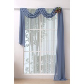 Socomi 3 Panels Dusty Blue Chiffon Wedding Arch Drapes 6 Yards Solid Wedding Arch Curtains for Backdrop Curtain Decorations