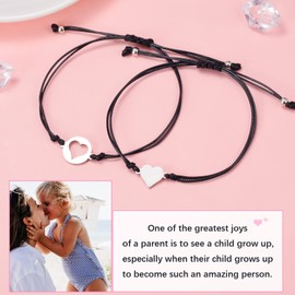 VU100 Mother Daughter Bracelet Sets for 2 Matching Heart Bracelets Jewellery Gifts for Mum Daughter Women Girls, Nylon