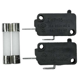 WB24X10204 Microwave Door Switch and Slow-Blow Ceramic Fuses Compatible with GE Hotpoint Microwave Replace AP5790848 PS8754454 (Pack of 2)