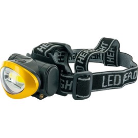 SCHWAIGER WLED40 511 LED Headlamp Head Torch Head Torch Head Band Adjustable IPX4 90° Tilting 3 Operating Modes Yellow Black