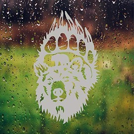 StickerChef Bear Claw Vinyl Etched Decals Front Door Window Safety Film Vinyl Sticker (10" W x 16" T)