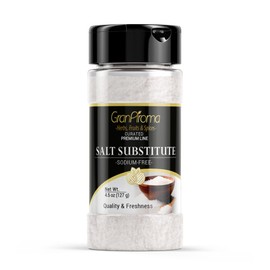 GranAroma Sodium-Free Salt Substitute, 4.5 oz, Potassium Chloride, Salty Taste, Sodium-Free