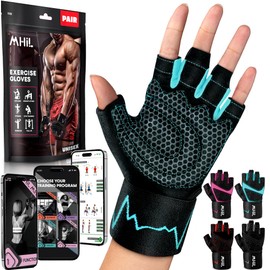 MhIL Workout Gloves for Women & Men - Gym Gloves for Women Weight Lifting Gloves - Exercise Gloves, Training Gloves with Wrist Wraps Support for Weightlifting, Work Out, Pull up- Full Palm Protection