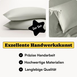 Seralino Cushion Cover 40 x 60 cm, Green (Set of 2) Made of 100% Organic Cotton, Oeko-Tex Certified, Soft and Breathable Cushion Cover with Zip, Pillowcase 60 x 40 cm, Pillowcases 40 x 60 cm