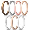 icooci 10/7 Packs Silicone Rings for Women - Women's Thin