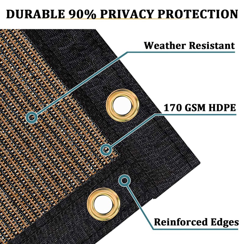 Shade&Beyond 6'x82' Brown Privacy Screen 90% Visibility Blockage Fence Sreen