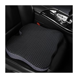 Osilly Car Seat Cushion, Auto Gel Infused Memory Foam Cushion for Driver Comfortable Driving Hip Pressure Relief Office Chair, Universal for Vehicles and Office Chairs (Black)