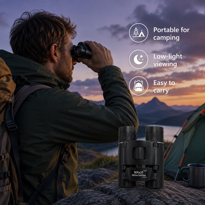 Compact Binoculars for Outdoor Viewing – BAK4 Folding Telescope with