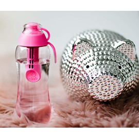 DAFI Water Bottle with Filter 0.3 L, Flamingo - Water Bottle with Water Filter, BPA-Free, Sports Bottle with Filtered Water for Travel - Filter Bottle Outdoor + Activated Carbon Filter