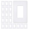 [20 Pack] BESTTEN 1-Gang Mid-Size Screwless Wall Plate, USWP6 Snow
